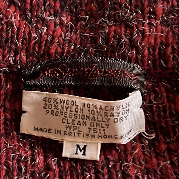 Vintage YSL Yves Saint Laurent Notched Collar Sweater - M - Picture 4 of 11